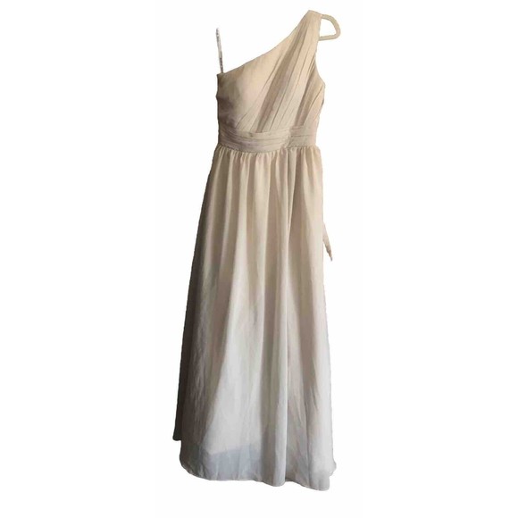 POMUYOO Women's One Shoulder Drawstring Back Thigh Slit Maxi Dress Size 8 - Picture 1 of 14
